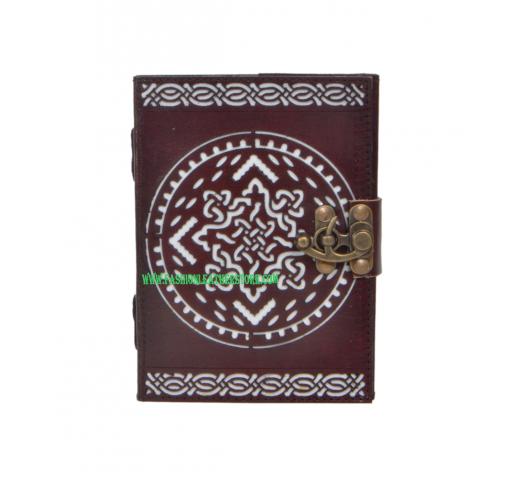 New Style Cut Work Knot Leather Cover Notebook 120 Pages Sketchbook